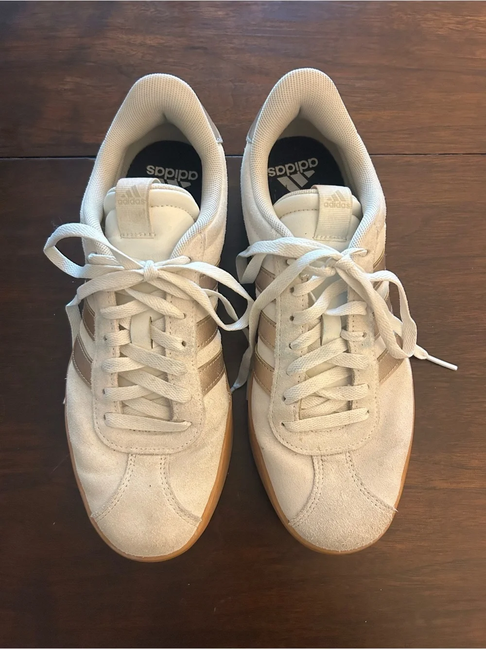 adidas VL Court 3.0 Sneakers in Cream with Gum Sole